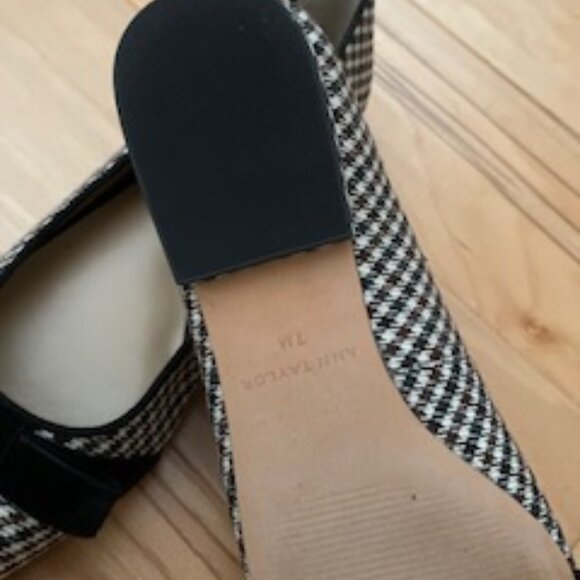 Ann Taylor Modern Plaid Patricia Bow Flats 7M - Picture 8 of 10